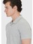 Açık Gri Düz Polo Yaka %100 Pamuk T-Shirt 5