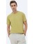 Limon Küfü Düz Bisiklet Yaka Pamuk Karışımlı T-Shirt 6