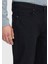 Siyah Düz Slim Fit Denim Pamuk Karışımlı Pantolon 8