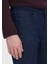 Lacivert Düz Slim Fit Denim Pamuk Karışımlı Pantolon 3