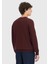 Bordo Bisiklet Yaka Düz Örgü Yün Karışımlı Triko Kazak 9