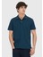 Petrol Düz Polo Yaka %100 Pamuk T-Shirt 6