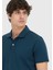 Petrol Düz Polo Yaka %100 Pamuk T-Shirt 8