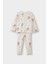 Kız Bebek Pijama Takımı Ayı Baskılı Uzun Kollu Fitilli Kaşkorse Üst Uzun Alt F7537A525AU 1