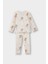 Kız Bebek Pijama Takımı Ayı Baskılı Uzun Kollu Fitilli Kaşkorse Üst Uzun Alt F7537A525AU 4