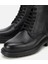02BOH311940A100 ERKEK Deri Siyah Fermuarlı Kalın Tabanlı Casual Bot 3