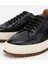 02AYH312150A100 ERKEK Deri Siyah Yumuşak Dokulu Kalın Tabanlı Spor Ayakkabı 3