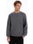 Bisiklet Yaka Düz Antrasit Erkek Sweatshırt J5WM-SWT7221 3