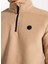 D5WM-SWT3300 Bej Fermuarlı Yaka Basic Düz Erkek Polar Sweatshırt 4