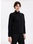 D5WL-SWT3303 Siyah Dik Yaka Basic Düz Kadın Polar Sweatshırt 1