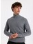 Tam Balıkçı Yaka Slim Fit Düz Gri Melanj Erkek Kazak F5WM-KZK 2524 1