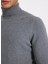 Tam Balıkçı Yaka Slim Fit Düz Gri Melanj Erkek Kazak F5WM-KZK 2524 5