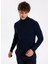 Tam Balıkçı Yaka Slim Fit Düz Lacivert Erkek Kazak F5WM-KZK 2524 1