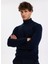Tam Balıkçı Yaka Slim Fit Düz Lacivert Erkek Kazak F5WM-KZK 2524 3