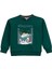 Baskılı Erkek Çocuk Koyu Yeşil Sweatshırt D5WB-SWT3044 3