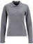 Polo Yaka Slim Fit Düz Gri Melanj Kazak Kadın F5WL-KZK0412 2