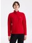 D5WL-SWT3302 Kırmızı Fermuarlı Yaka Basic Düz Kadın Polar Sweatshırt 1