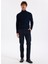 Tam Balıkçı Yaka Slim Fit Düz Lacivert Erkek Kazak F5WM-KZK 2524 2