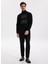 Tam Balıkçı Yaka Slim Fit Jakarlı Siyah Erkek Kazak F5WM-KZK 2308 2