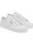 2630 Stripe Unisex Günlük Ayakkabı Pamuklu Tekstil Düz Taban Beyaz 5