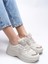 Kadın Sneaker Bej Vizon Düz Taban Malzeme 6