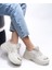 Kadın Sneaker Bej Vizon Düz Taban Malzeme 7