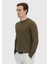 Haki Bisiklet Yaka Düz Örgü Triko Kazak 3
