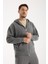 %100 Pamuk Kapüşonlu Fermuarlı Erkek Sweatshirt 2