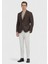Kahverengi Desenli Zeroweight Slim Fit %100 Yün Ceket 2