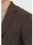 Kahverengi Desenli Zeroweight Slim Fit %100 Yün Ceket 4