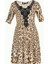 Taba Güpürlü leopar desen mini elbise 90824 5