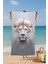 Asil Aslan Desenli Beyaz Pamuk Plaj Havlusu – Desenli Tasarım – 75X150 cm 2