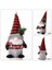 Noel Süslemeleri Noel Ekose Şapka Heykelcik Kırmızı ve Siyah Ekose Alfabe Duran Gnome Erkek (Yurt Dışından) 5