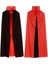 2pcs Cadılar Bayramı Vampir Pelerini Cadılar Bayramı Yetişkin Cosplay Için Tersinir Kapüşonlu Vampir Cape Siyah ve Kırmızı 5ft A (Yurt Dışından) 1