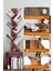 6 Katlı Kitaplık Depolama Dolaplı, Dar ve Uzun Ağaç Kitaplık | Modern Rustik Kahverengi Kitap Düzenleyici 3
