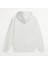 Soarte Unisex Şardonlu Kapüşonlu Kanguru Cepli Relaxed Fit Sweatshirt Beyaz 6