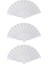 3x Plastik Kumaş El Katlanabilir Fan Bayanlar Erkekler Beyaz (Yurt Dışından) 1