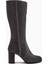Aleen Hakiki Deri Gri Süet Topuklu Kadın Çizme 1