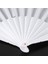 3x Plastik Kumaş El Katlanabilir Fan Bayanlar Erkekler Beyaz (Yurt Dışından) 5
