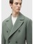 Açık Yeşil Regular Fit Kruvaze Yaka Casual Dokuma Palto 9