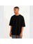 Kısa Kollu Oversize Siyah Tişört Unisex %100 Pamuk Recycle 1