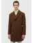 Deve Tüyü Regular Fit Kruvaze Yaka Casual Dokuma Palto 8