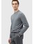 Gri Bisiklet Yaka Jakarlı Yün Karışımlı Triko Kazak 9