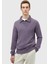 Mor Yarım Balıkçı Yaka Selanik %100 Pamuk Triko Kazak 6