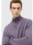 Mor Yarım Balıkçı Yaka Selanik %100 Pamuk Triko Kazak 10