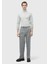 Açık Gri Desenli Dokuma Loose Fit Casual Yün Karışımlı Pantolon 6
