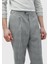 Açık Gri Desenli Dokuma Loose Fit Casual Yün Karışımlı Pantolon 8