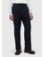 Lacivert Çizgili Dokuma Loose Fit Casual Pantolon 7