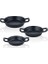 3'lü Yumurta Sahanı Seti Döküm Kaplama 18 cm 20 cm 22 cm Siyah Renk 8