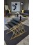 Arden Elite 4'lü Kare Zigon Sehpa Seti –gold(Altın) Renk Ayak - Siyah Mermer Desen Mdf 5